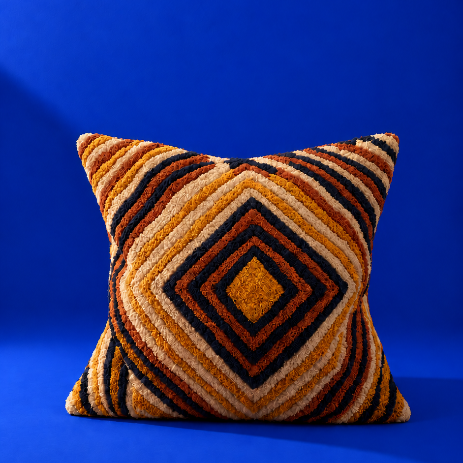 Fara Recycled Brown Tone Textile Cushion
