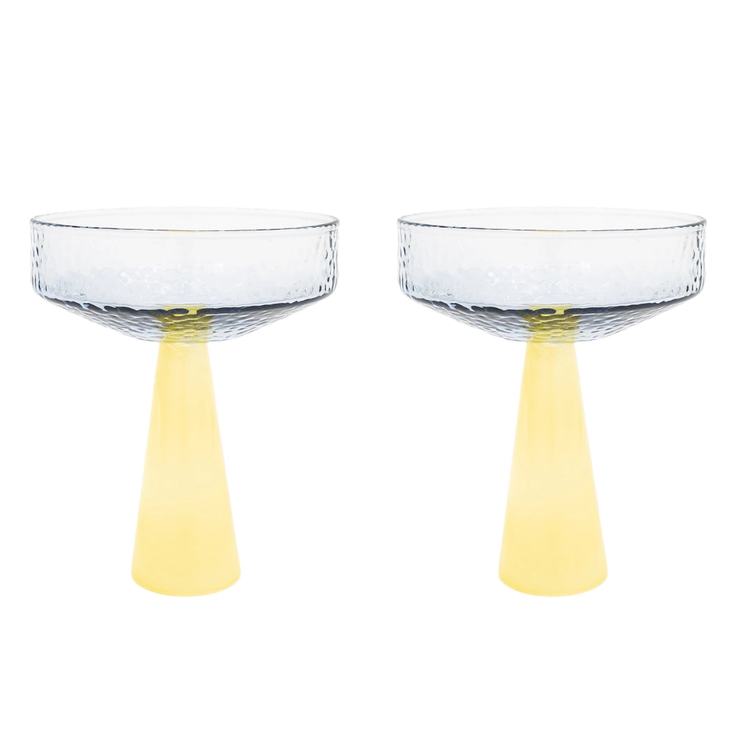 Yellow Tone Cocktail Coupes