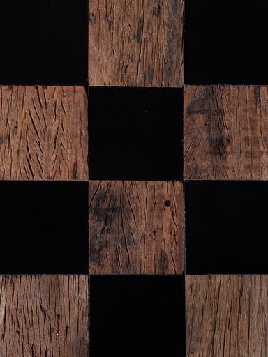 Checked Reclaim/Marble Coffee Table - stoneandbeige