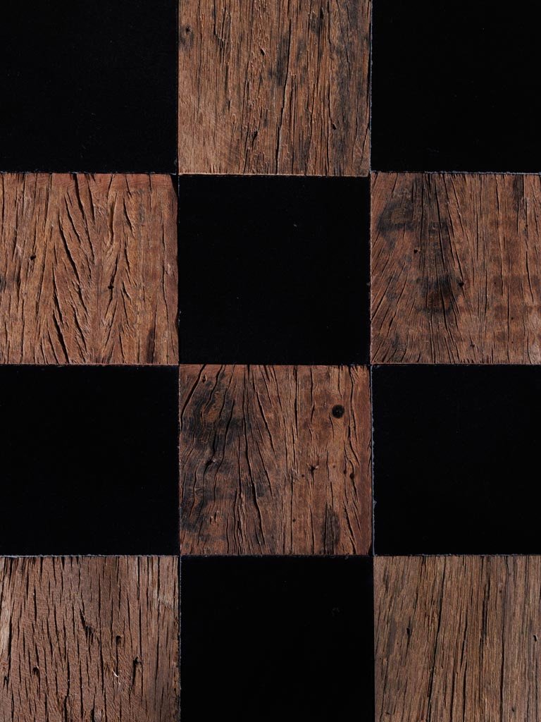 Checked Reclaim/Marble Coffee Table - stoneandbeige