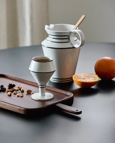 Classic White Pin Stripe Jug - stoneandbeige