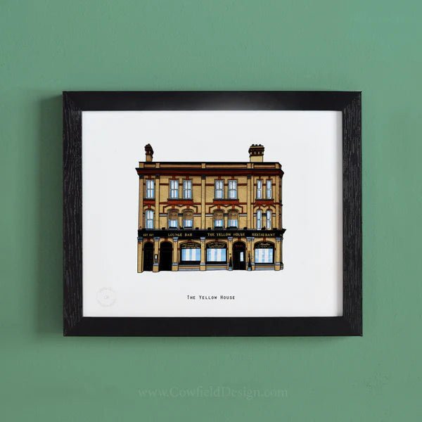 COWFIELD Illustrated The Yellow House Pub - stoneandbeige