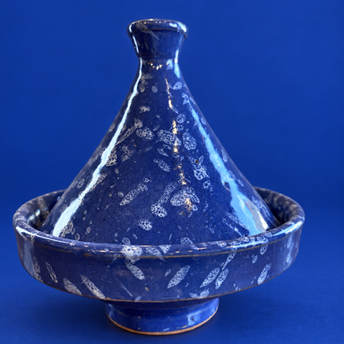 Handcrafted Cobalt Blue Moroccan Tagine