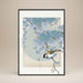 Delicate Bird and Foliage Blue Tone Print featuring elegant bird and botanical illustrations in calming blue hues.