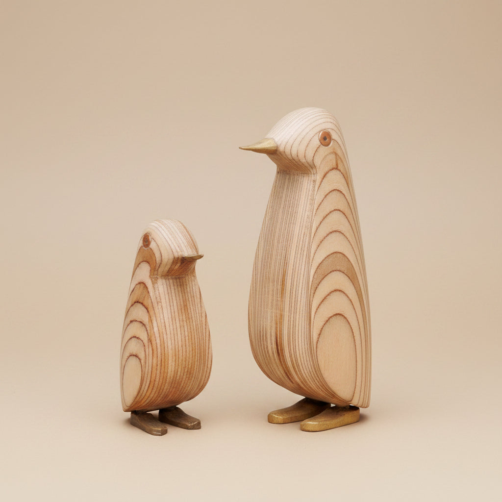 Set of 2 Plywood Penguins