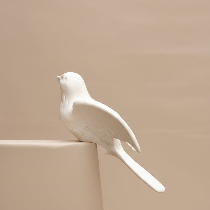 White Ceramic Perch Dove