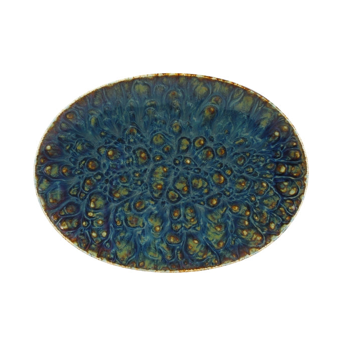 Blue/Yellow Tone Graphic Pattern Serving Plate