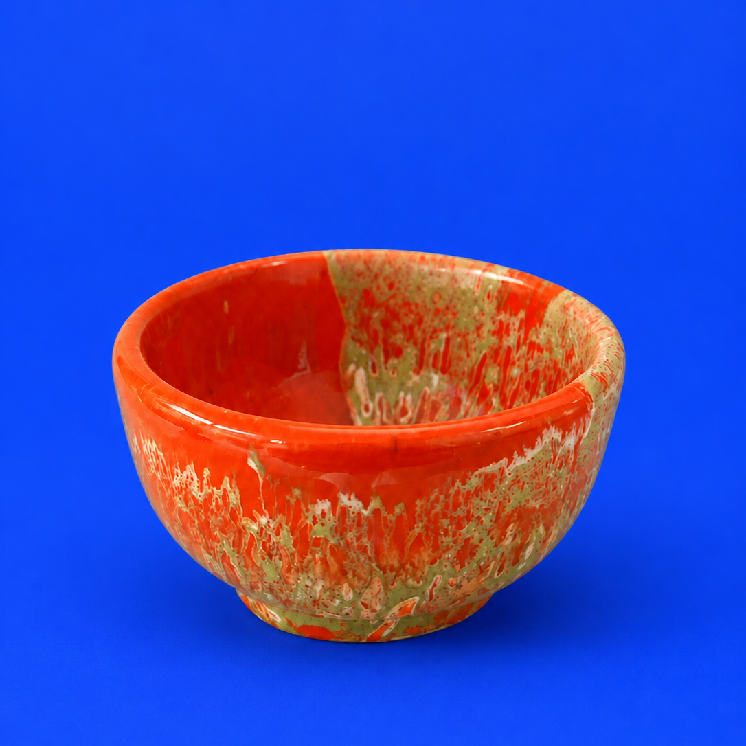 Fara Artisan Orange Reactive Glazed Bowl