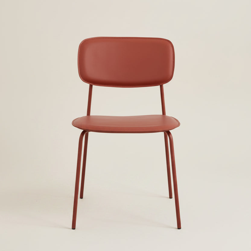 Set of 2 Green Leather Dining Chairs
