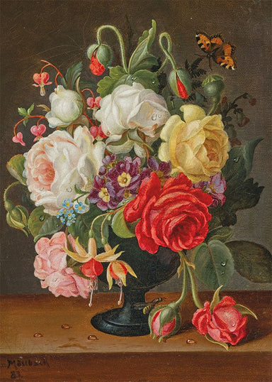 Flowers By Christian Juel MöLlback Still Life Painting - stoneandbeige