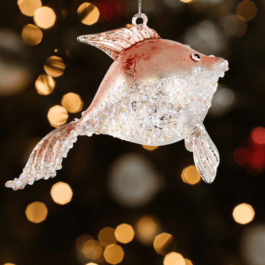 Glass Beaded Hanging Orange Fish Ornament - stoneandbeige
