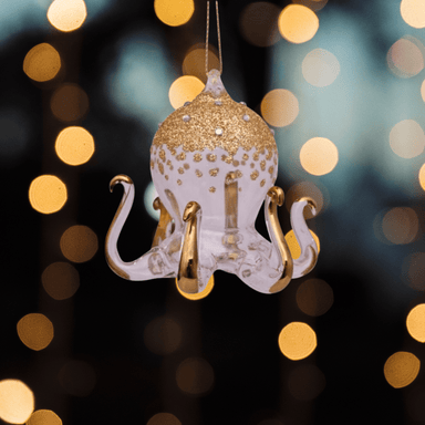 Gold Glass Diamond Squid Ornament - stoneandbeige