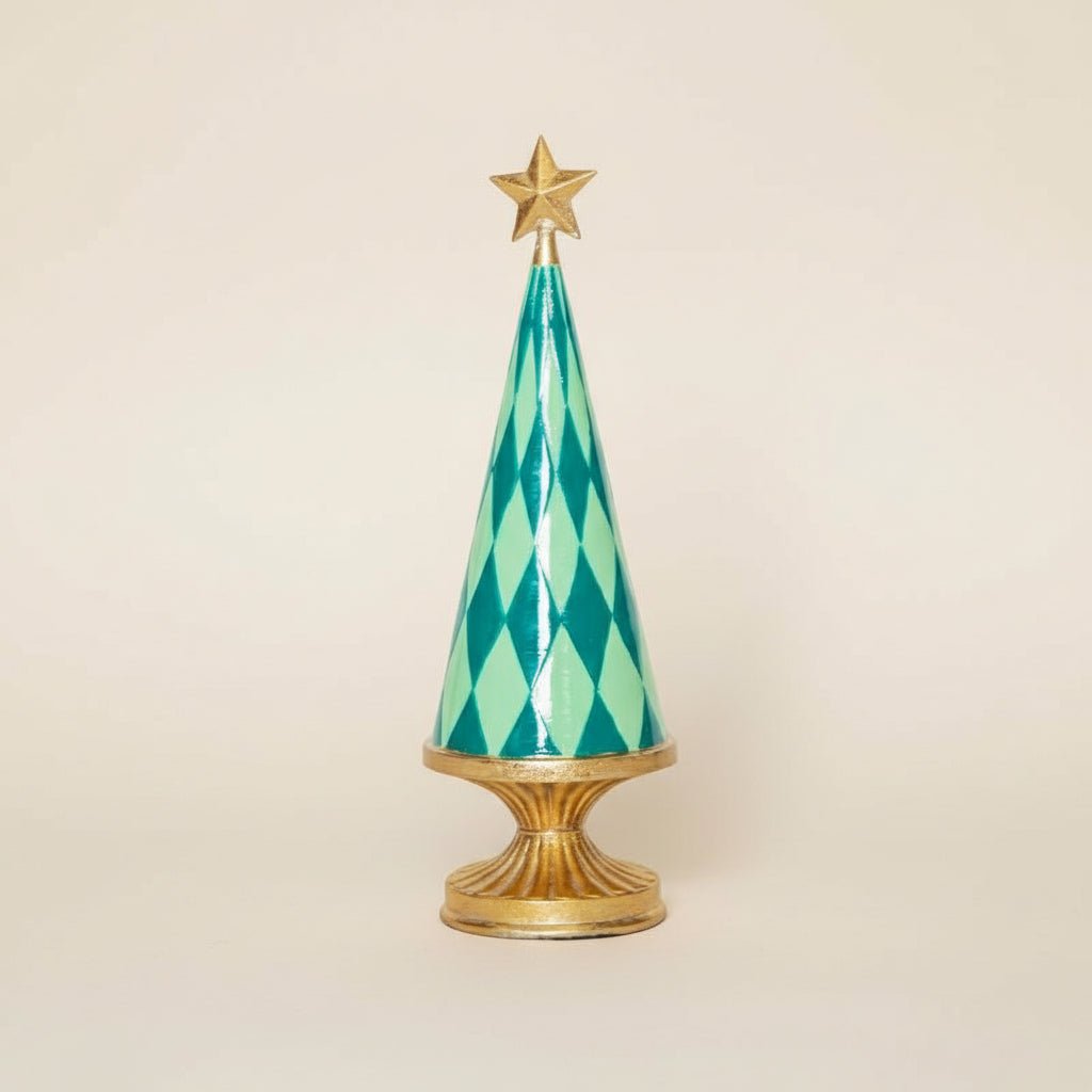 Green / Gold Diamond Christmas Tree - stoneandbeige