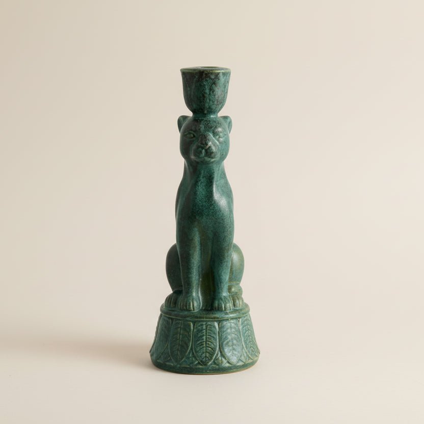 Green Stone Tiger Candle Holder - stoneandbeige