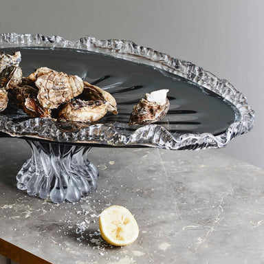 Handmade Glass Serving Platter - stoneandbeige