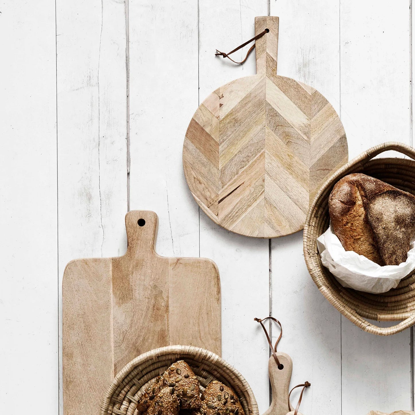 Herringbone Light Wood Chopping Board - stoneandbeige