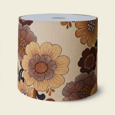 HK LIGHTING vintage brown floral lamp shade with a timeless botanical pattern and classic design.