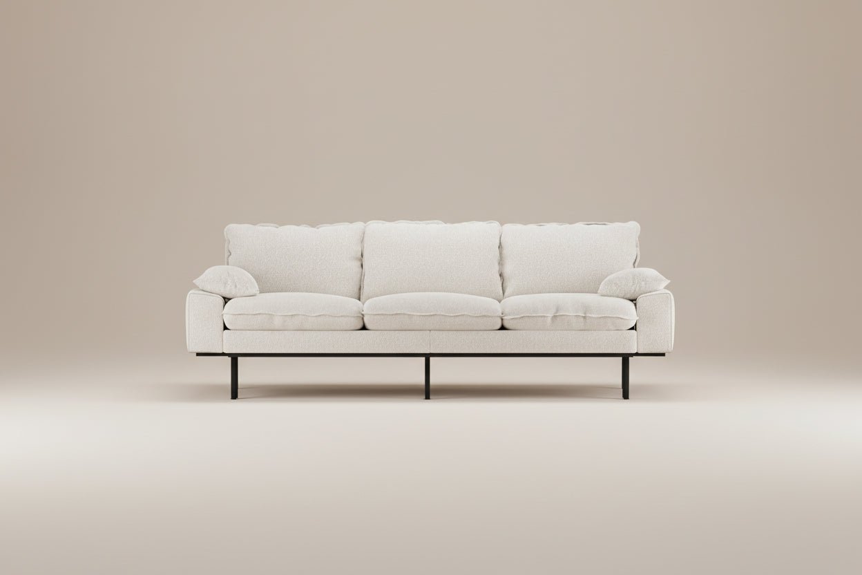 HKLIVING - 3 Seater Retro Sofa - stoneandbeige