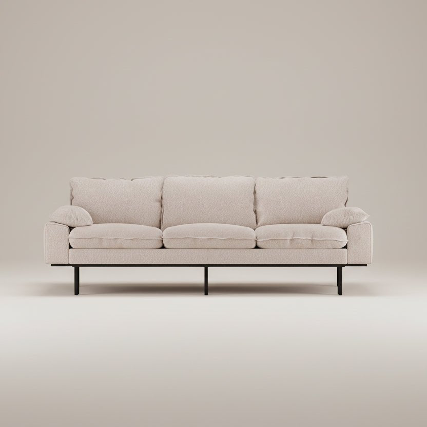 HKLIVING - 3 Seater Retro Sofa - stoneandbeige