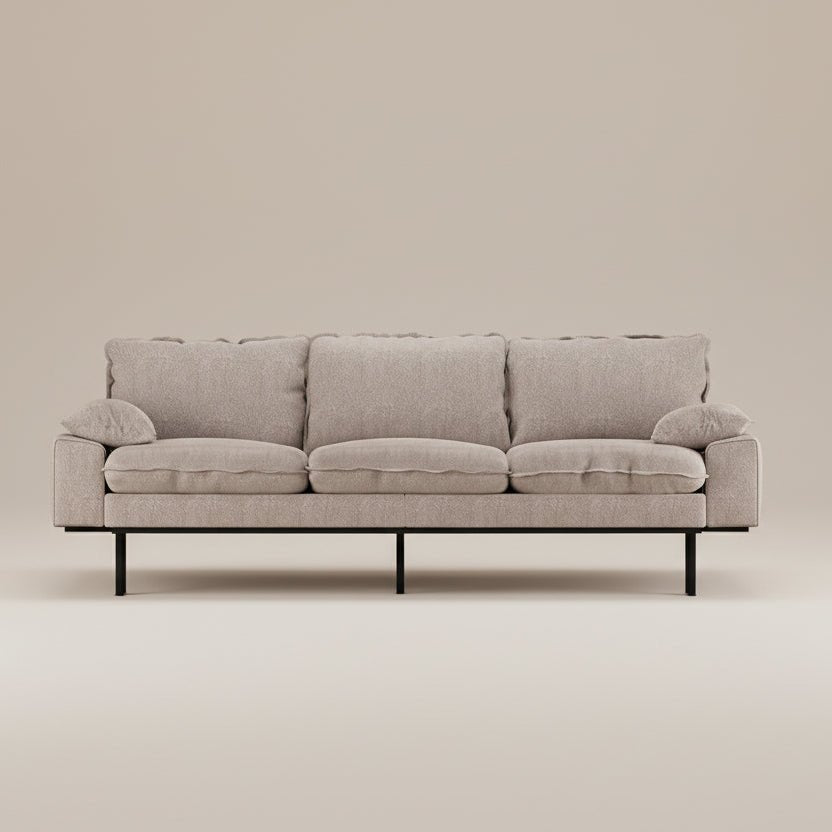HKLIVING - 3 Seater Retro Sofa - stoneandbeige