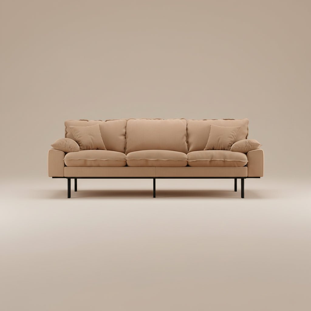 HKLIVING - 3 Seater Retro Sofa - stoneandbeige