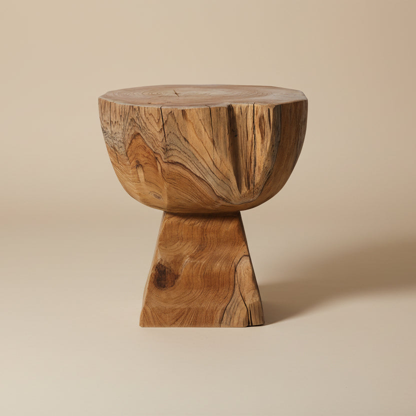 HKLIVING: Arched Wooden Side Table - stoneandbeige