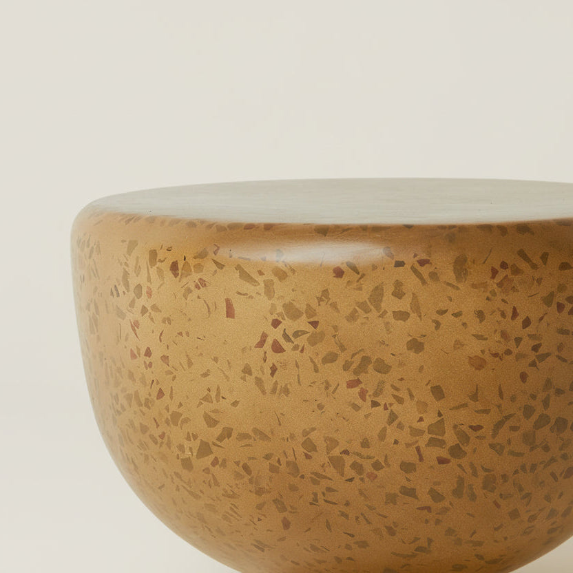 HKLIVING Beige Terrazzo Side Table - stoneandbeige