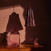 HKLIVING Burgundy pendant lamp styled above a dining table in a contemporary interior.