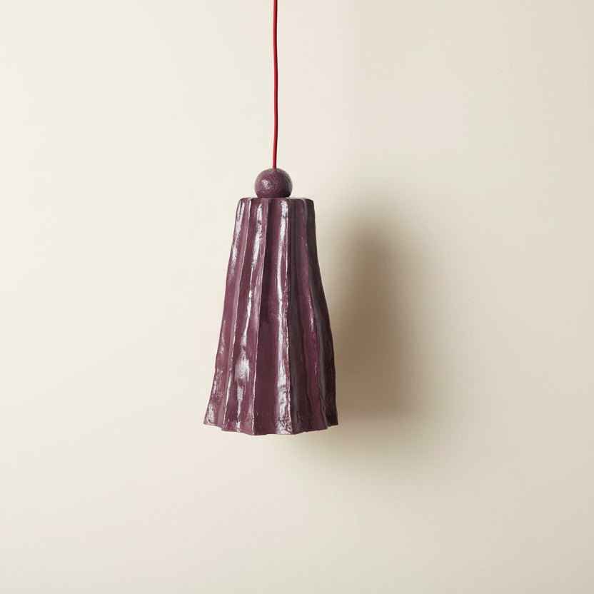 HKLIVING Burgundy pendant lamp with a contemporary sculptural design and rich burgundy finish.