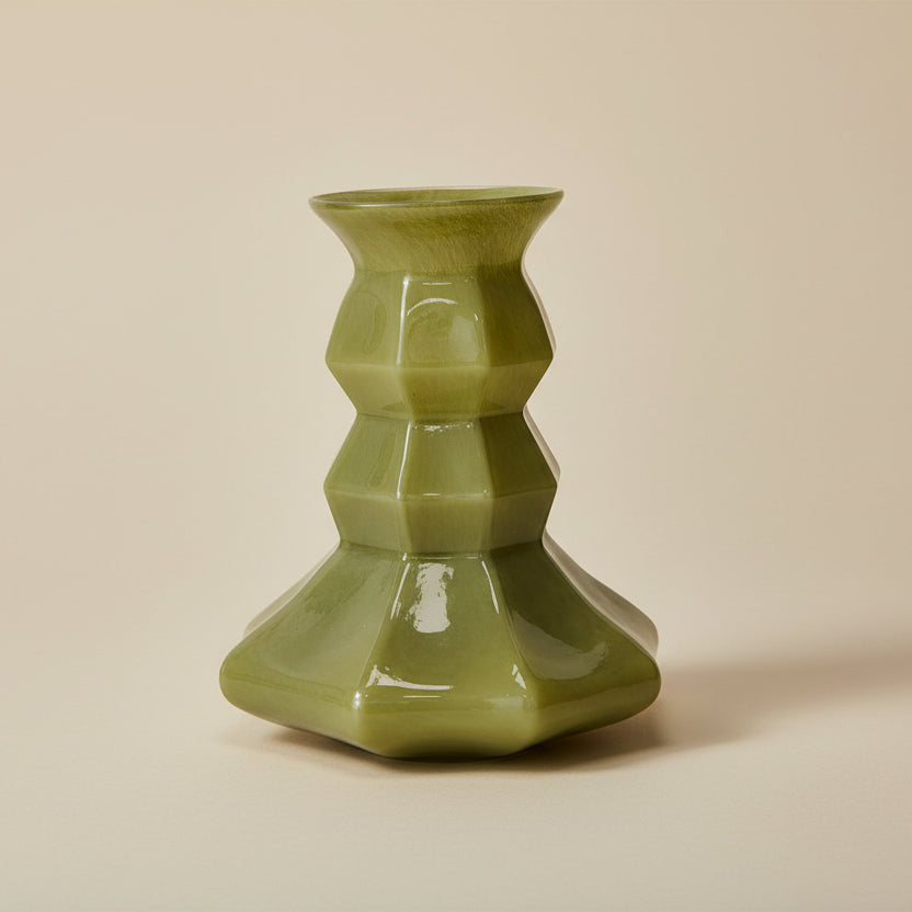 HKLIVING Green Silhouette Glass Vase, - stoneandbeige