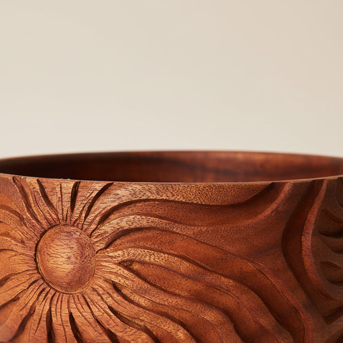 HKLIVING Hand - Carved Wooden Serving Bowl - stoneandbeige