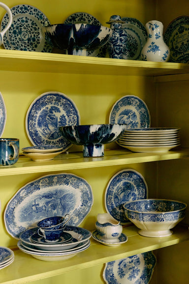 HKLIVING Indigo Tie Dye Fruit Bowl - stoneandbeige