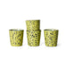 Close-up of the unique lime green reactive glaze highlighting the craftsmanship of the HKLIVING coffee mug.