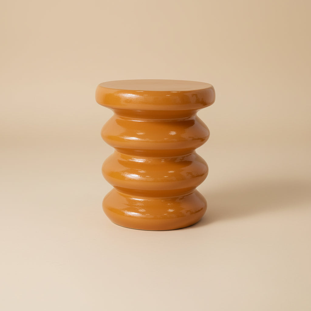 HKLIVING Matt Cream Terracotta Side Table - stoneandbeige