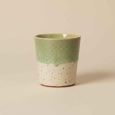 HKLIVING pale green and beige ceramic mug crafted from stoneware with a reactive glaze and organic finish.