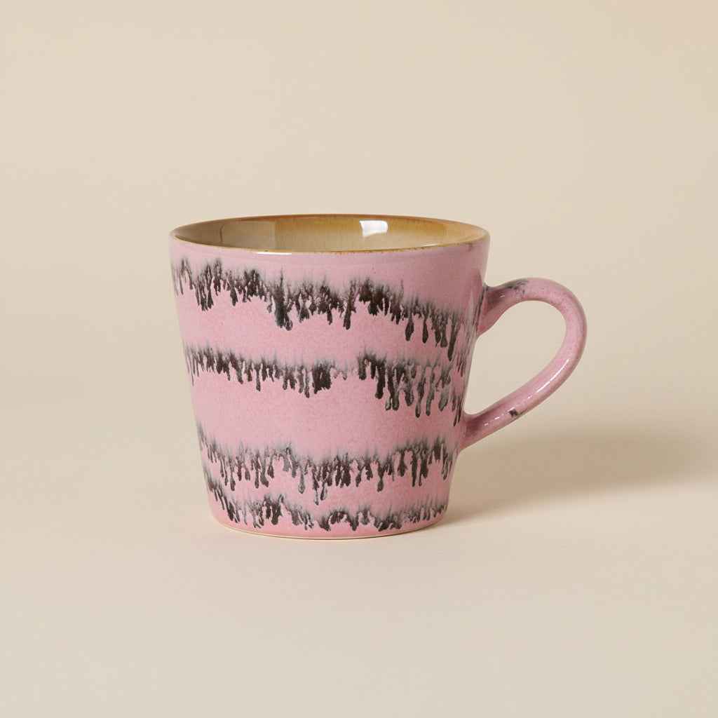 HKLIVING pink tone cappuccino mug crafted from stoneware with a reactive glaze and organic finish.