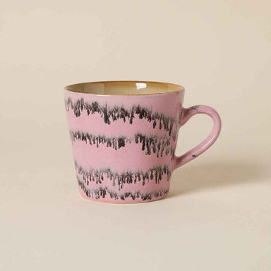 HKLIVING pink tone cappuccino mug crafted from stoneware with a reactive glaze and organic finish.
