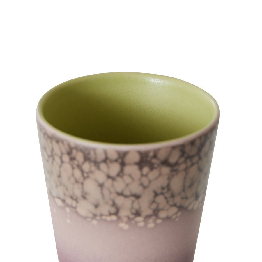 HKLIVING Purple/Lime Latte Mug - stoneandbeige