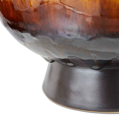 Close-up of the distinctive red and black tie dye glazed finish on the HKLIVING ceramic plant pot.