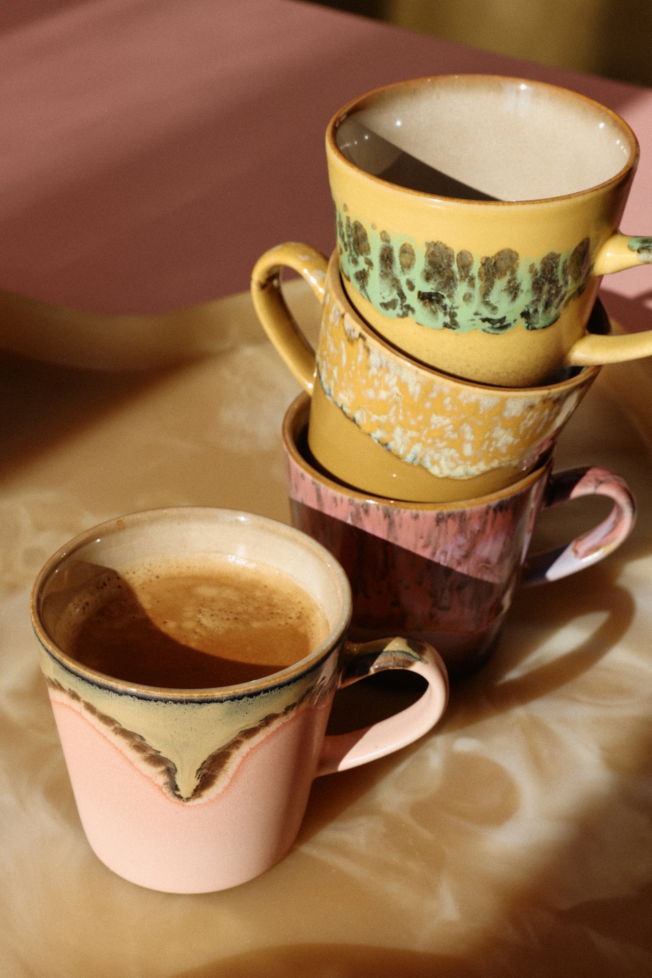 HKLIVING Yellow/Green Americano Mug - stoneandbeige