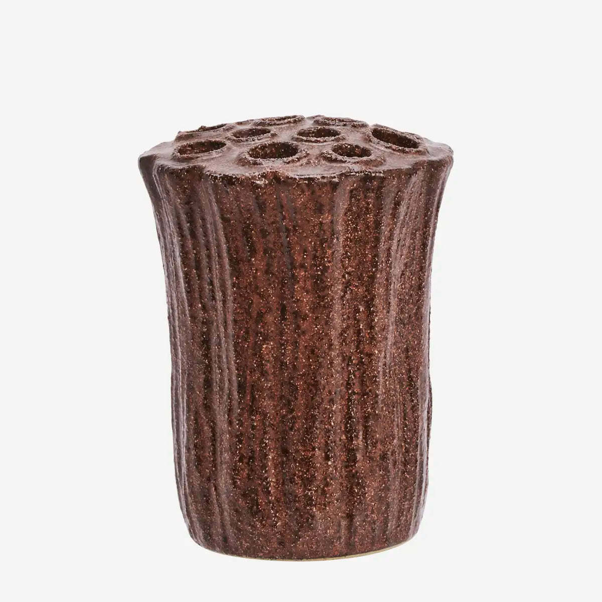 Rust Sculptural Tree Trunk Flower Vase