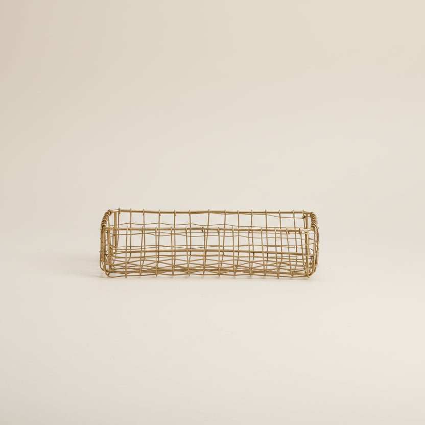 Iron Gold Wire Handmade Basket - stoneandbeige