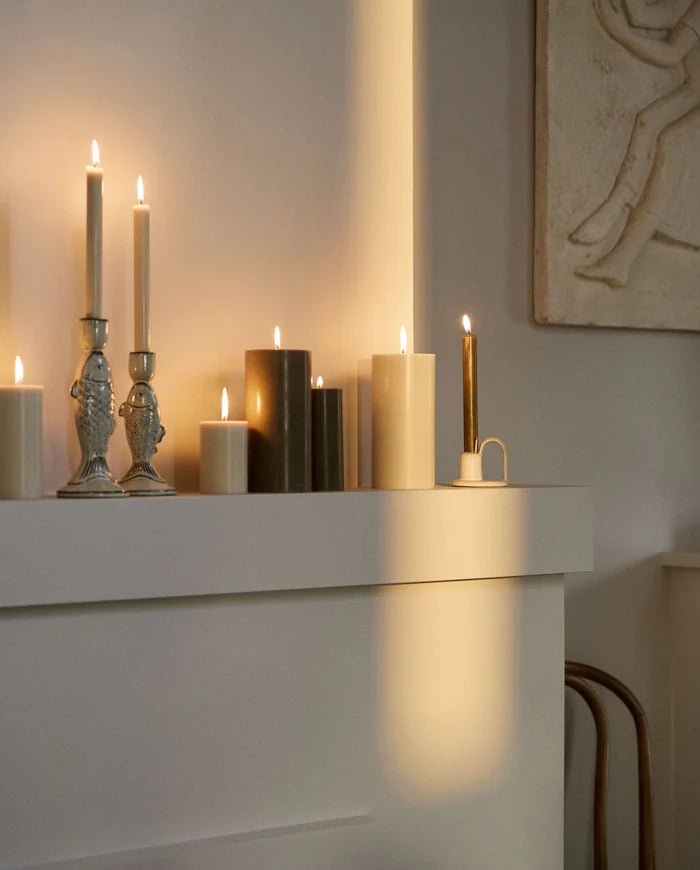 Ivory Stoneware Fish Candle Holder - stoneandbeige