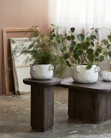 Large White Ceramic Plant Pot - stoneandbeige
