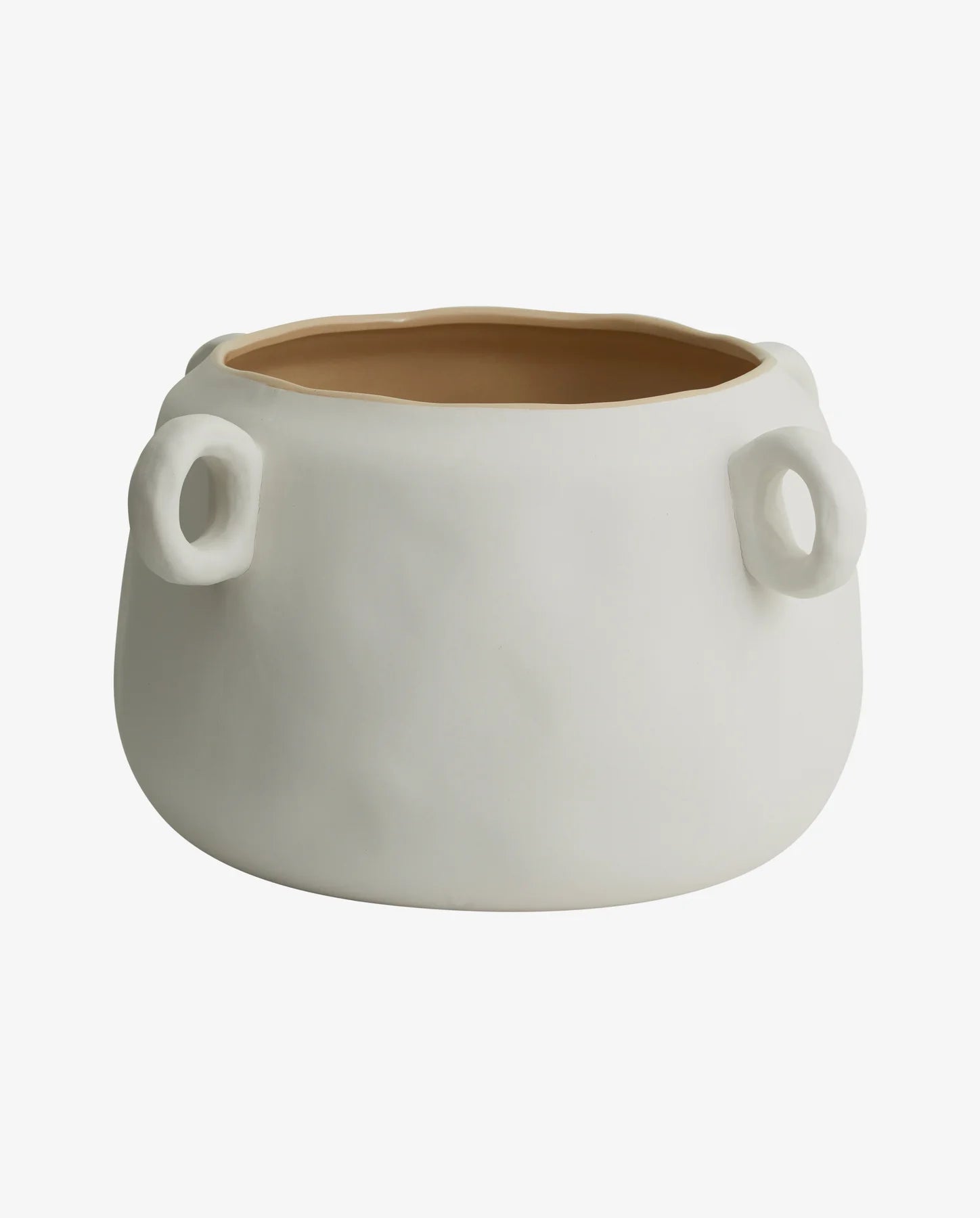 Large White Ceramic Plant Pot - stoneandbeige