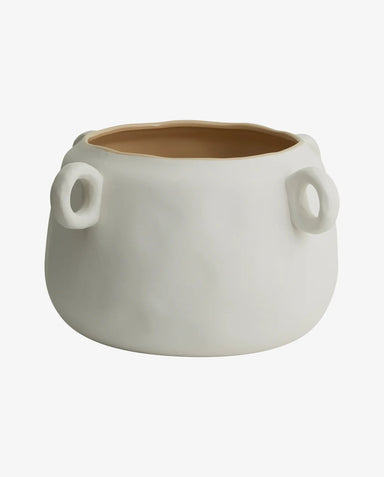 Large White Ceramic Plant Pot - stoneandbeige