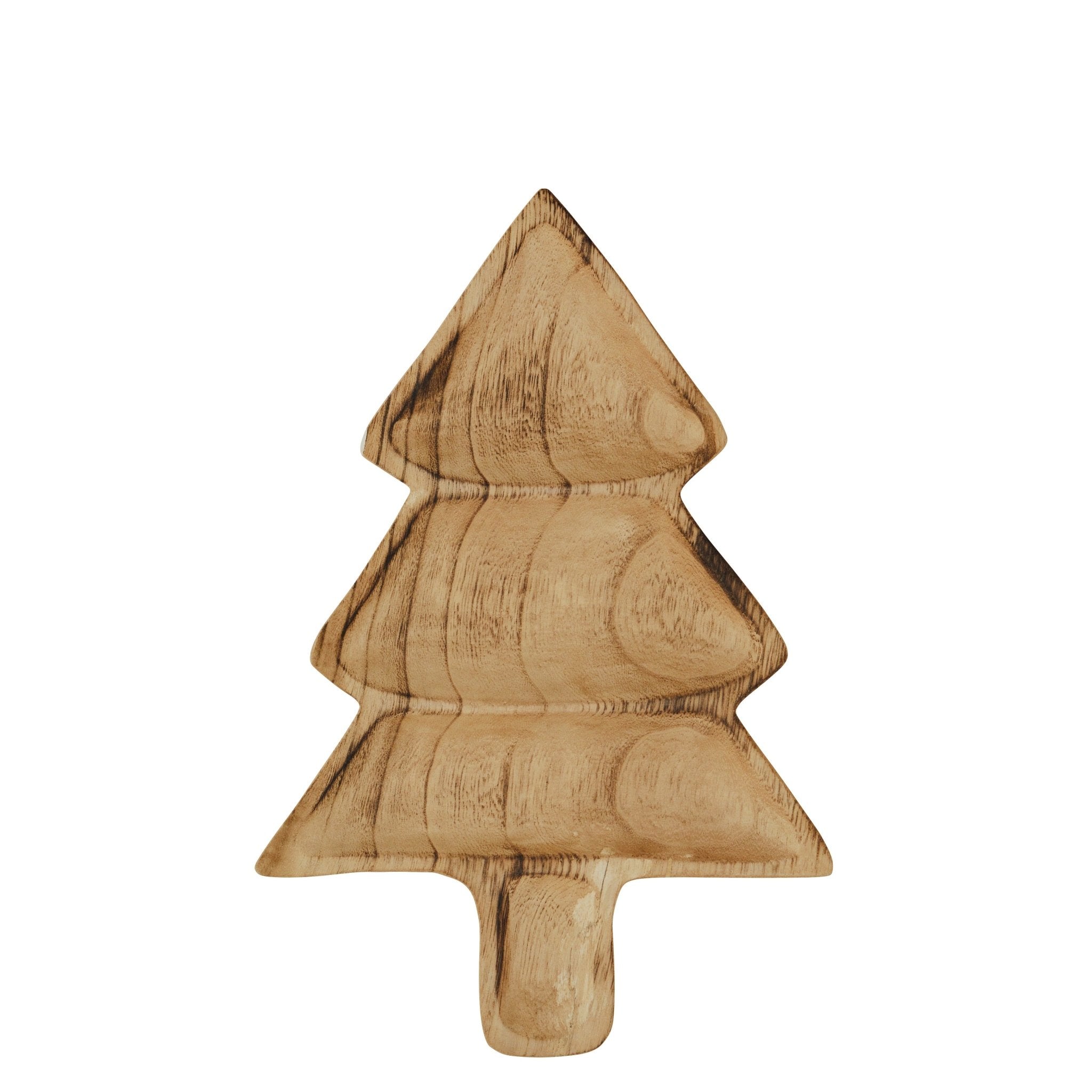 Large Wooden Christmas Tree Serving Platter - stoneandbeige