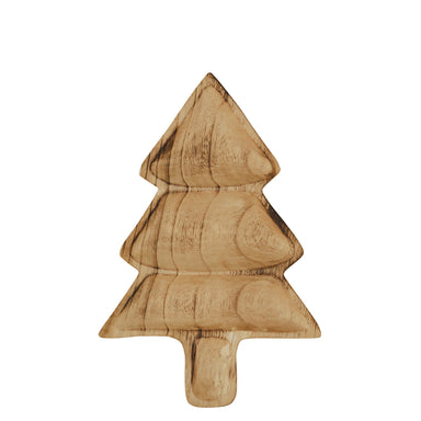 Large Wooden Christmas Tree Serving Platter - stoneandbeige