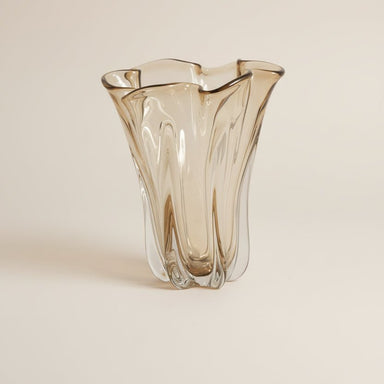 Light Brown Artistic Glass Vase - stoneandbeige