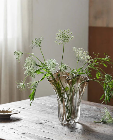 Light Brown Artistic Glass Vase - stoneandbeige